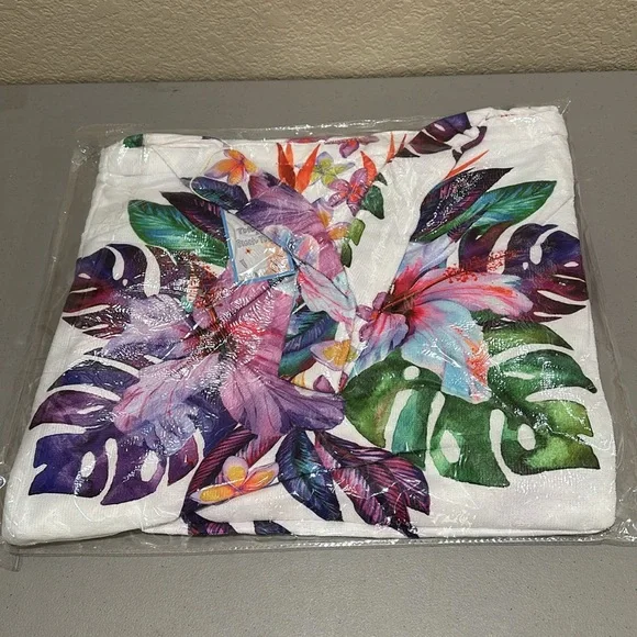 FLOWER BEACH BAG AND TOWEL COMBO 2-IN-1 CONVERTIBLE BEACH TOWEL AND BAG - Picture 8 of 8